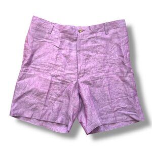Charleston Khakis Purple Linen Bermuda Shorts Mens Size 40 Preppy Summer Coastal